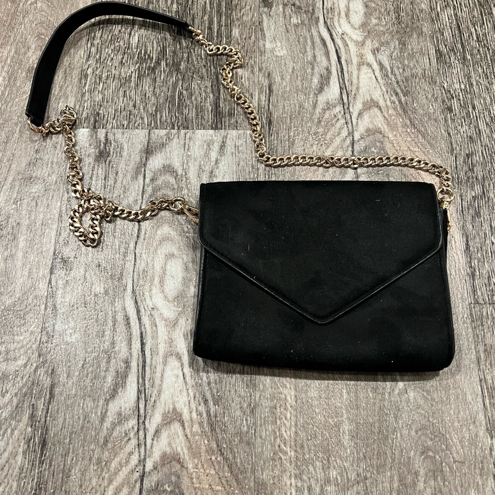 Black suede purse